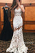 Lace Prom Dress, Mermaid Prom Dress, Tulle Prom Dress, Open-Back Prom Dress, See Through Prom Dress, DA869