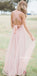 Convertible Bridesmaid Dress, Tulle Bridesmaid Dress, Backless Bridesmaid Dress, Cheap Bridesmaid Dress, Pink Bridesmaid Dress, DA875