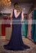 V-Back Sexy Prom Dress, Tulle Beaded Prom Dress, Sleeveless Prom Dress, D88