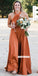 Long Halter Bridesmaid Dress, A-Line Backless Sexy Bridesmaid Dress, D953