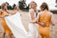 Spaghetti Straps V-Neck Slit Short Cheap Sleeveless Open-Back Bridesmaid Dress, FC1771
