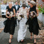 Black A-Line Chiffon High-Neck Sleeveess Tea-Length Bridesmaid Dress, FC1993