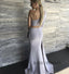 Two Pieces One Shoulder Long Sleeve Mermaid Backless Prom Dress, FC2269