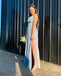Honest A-line Chiffon Sleeveless Long Simple Slit Bridesmaid Dress, FC5800
