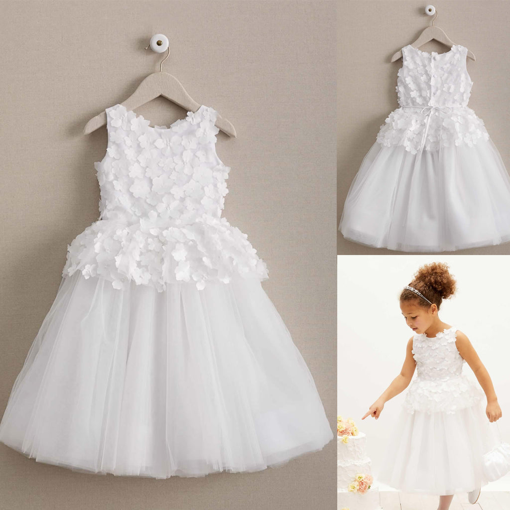 Applique Simple Tulle Flower Girl Dresses, Cheap Flower Lovely Little Girl Dresses, D1000