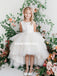 White High-Low Tulle Flower Girl Dresses, Satin Lovely Tutu Dresses,  D1001