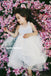 White Tulle Backless Flower Girl Dresses, Sequin Lovely Little Girl Dresses, D1237
