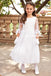 White Lace Round Neckline Flower Girl Dresses, Half Sleeve Popular Little Girl Dresses, D997