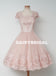 Cap Sleeve Pink Lace Homecoming Dress, Tulle A-Line Backless Homecoming Dress, D1318
