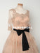 Charming Lace A-Line Homecoming Dress, Short Sleeve Tulle Homecoming Dress, D1320