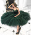 Spaghetti Straps Tulle Homecoming Dress, V-Neck Short A-Line Backless Homecoming Dress, D1446
