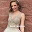 Charming Beaded V-Neck Backless Organza Sleevelss A-Line Prom Dress, FC1263