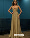 Sparkly A-line Spaghetti Straps V-neck Backless Prom Dresses, FC2310