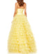 A-Line Tulle Backless Simple Yellow Satin Inexpensive Prom Dress, FC2479