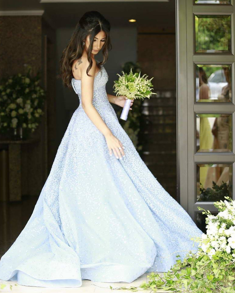 Gorgeous A-line Off Shoulder Floor-Length Prom Dress, FC3767