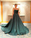 Spaghetti Straps A-Line Satin Backless Sequin Prom Dress, FC3778