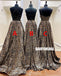 Different Styles A-line Backless Floor-length Gorgeous Leopard Print Prom Dresses, FC4426