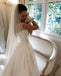 Simple A-line Satin Backless Straight Neckline Wedding Dress with Pockets, FC2409