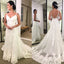 Sexy V-Back A-Line Wedding Dress, Vintage Lace Spagehtti Straps Wedding Dress, D1052