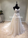 Cheap Spaghetti Straps Tulle Wedding Dress, Vintage A-Line Backless Apllique Wedding Dress, D1085