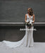 Charming Lace Mermaid Wedding Dress, Sexy V-Back Sleeveless Wedding Dress, D1407