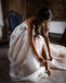 Stunning Sweetheart A-line Lace Backless Tulle Long Wedding Dresses, FC3909