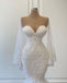 Luxury Mermaid Lace Sweetheart Long Sleeves Wedding Dresses, FC5799